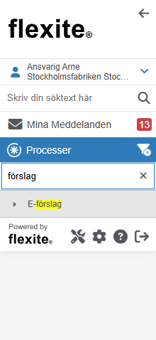 Processfilter aktiverat och processlistan filtrerad på frasen "förslag" Processfilter aktiverat och processlistan filtrerad på frasen "förslag"