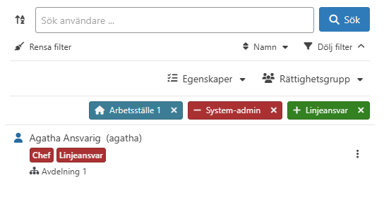 Exempel på filter för användarkonton